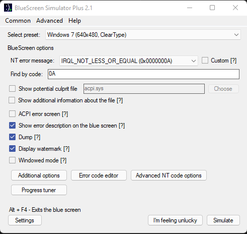 BSSP screenshot